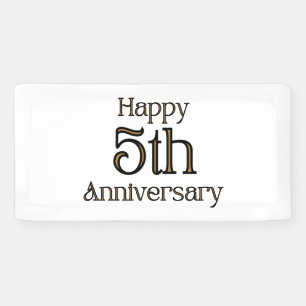 Happy 5th Anniversary 2x1 Vinyl Banner