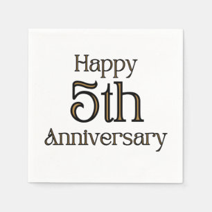 Happy 5th Anniversary 3 Ply Napkins