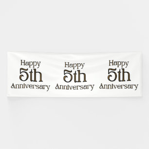 Happy 5th Anniversary 4x12 Vinyl Banner