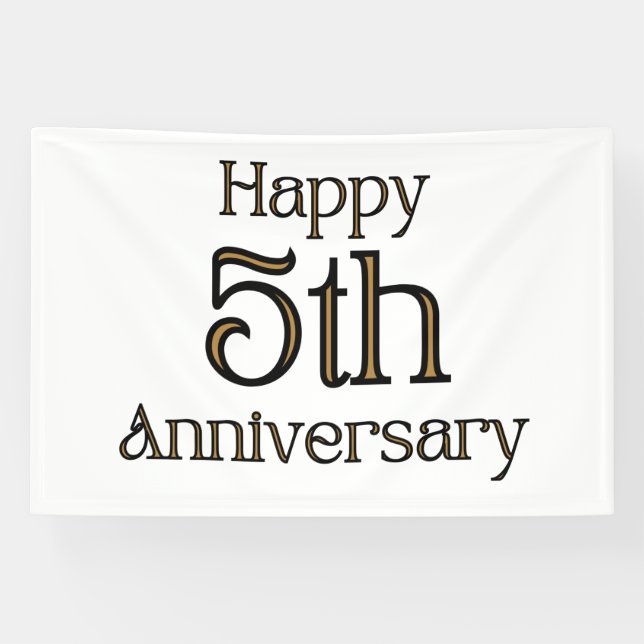 Happy 5th Anniversary 4x6 Vinyl Banner (Horizontal)