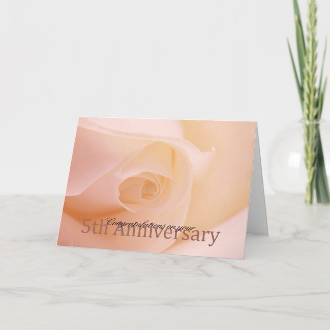 Happy 5th Anniversary roses Card (Front)