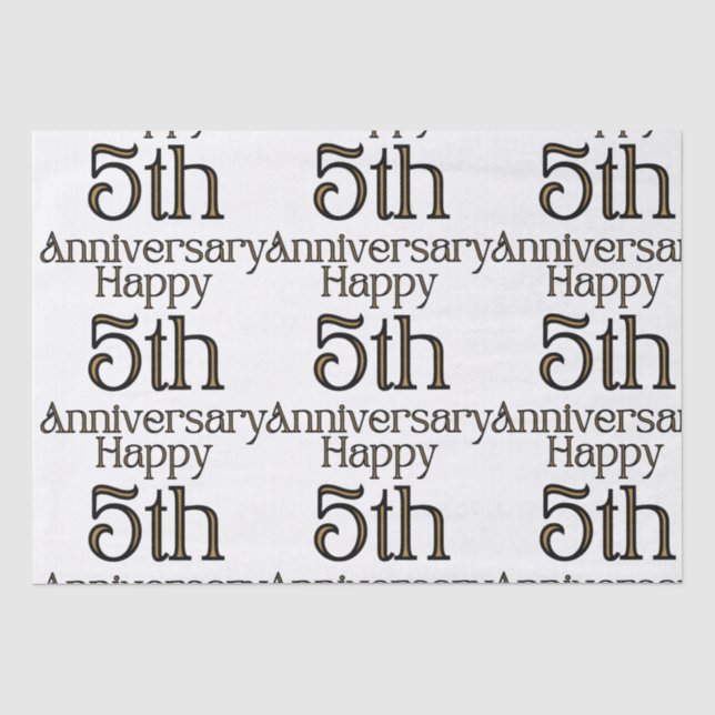Happy 5th Anniversary Tissue Paper (Front)