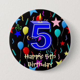 Happy 5th Birthday 3 Inch Round Button