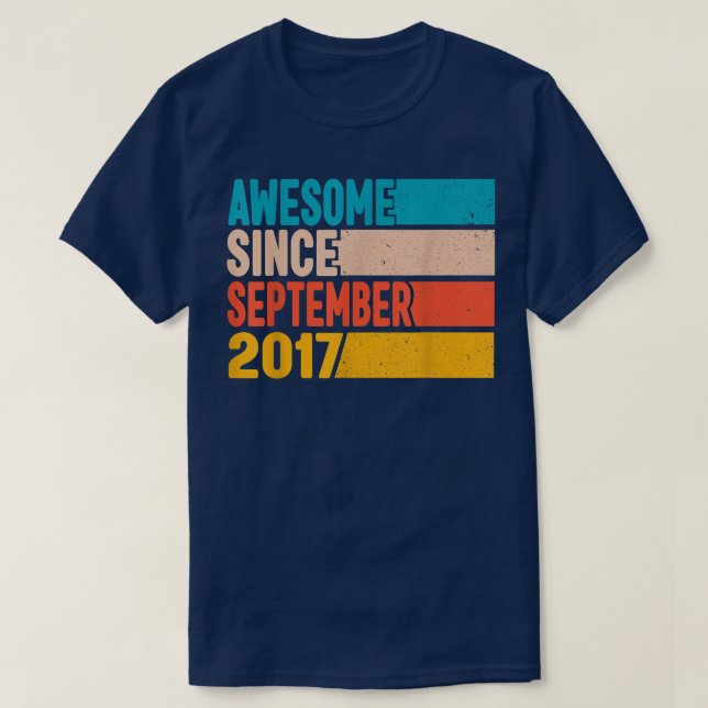 Happy 5th Birthday 5 Year Old Awesome Since Septem T-Shirt (Design Front)