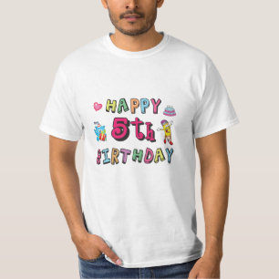 Happy 5th Birthday 5 year old b-day wishes T-Shirt