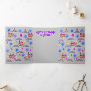 Happy 5th Birthday Card, #5 Tri-Fold Card