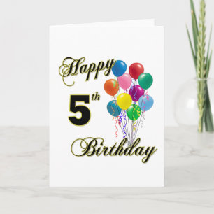 Happy 5th Birthday Cards and Greeting Cards