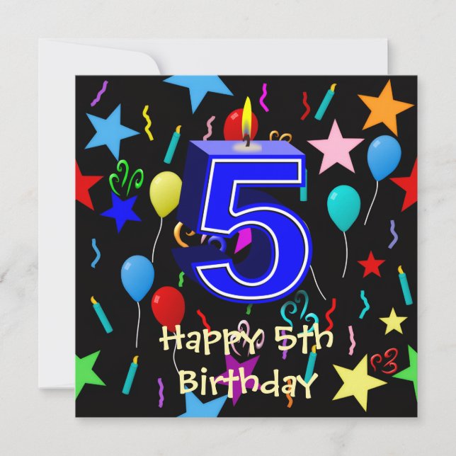 Happy 5th Birthday Greeting Card (Front)