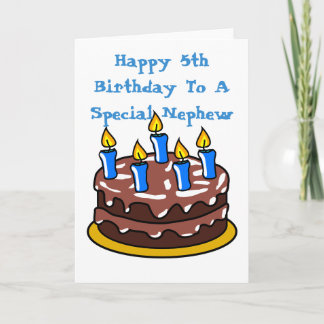 Happy 5th Birthday To A Special Nephew Cake Card