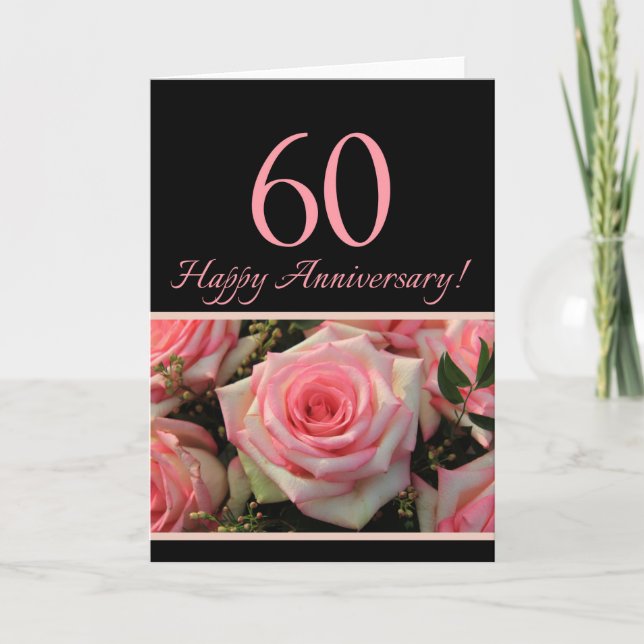Happy 60th Anniversary roses Card (Front)