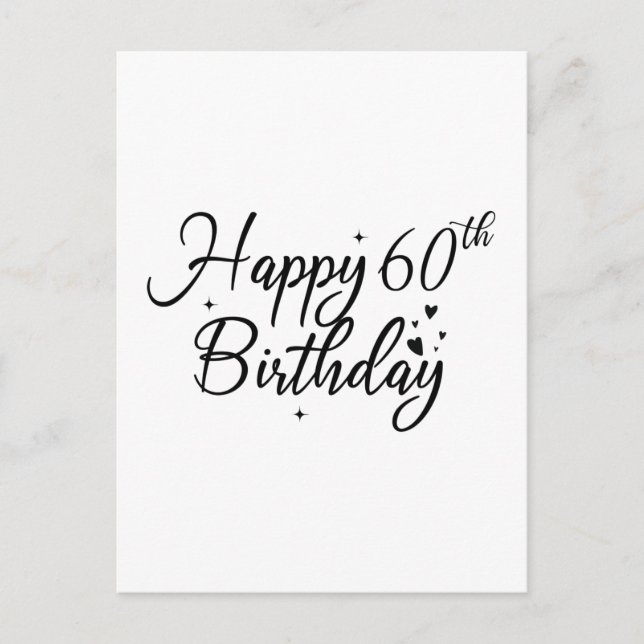 Happy 60th Birthday Cake Topper 60 Years Old Bday Postcard (Front)