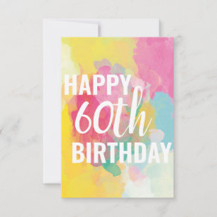 Happy 60th Birthday Card ("Watercolour Gradients")