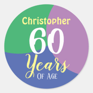 Happy 60th Birthday Classic Round Sticker