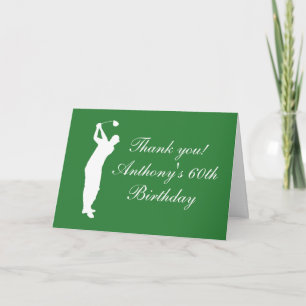 Happy 60th Birthday Golfer Sports Par  Thank You Card