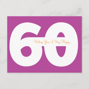 Happy 60th Birthday Milestone Postcards - Magenta