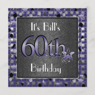 Happy 60th Birthday Party Invitation Personalized
