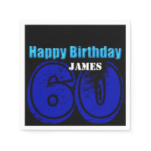Happy 60th Birthday Personalized Paper Napkin