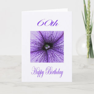 Happy 60th Birthday purple Blossom Card
