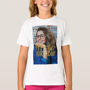 Happy 60th Birthday Script Personalized Photo T-Shirt