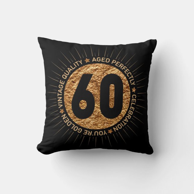 HAPPY 60TH BIRTHDAY THROW PILLOW (Front)