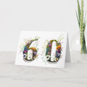 Happy 60th Birthday Wildflowers Happy Birthday Card