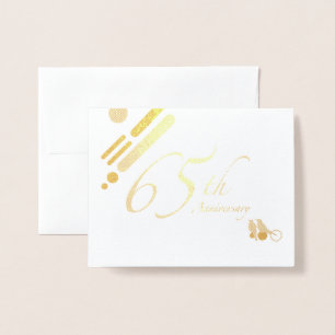 Happy 65th Anniversary Mod Birds Foil Card