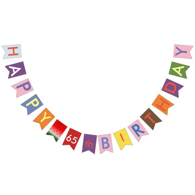 happy 65th birthday bunting flags (All)