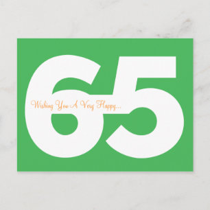 Happy 65th Birthday Milestone Postcards - in Green