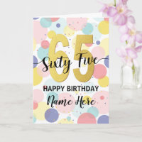 Happy 65th Birthday Pastel Rainbow Gold Woman