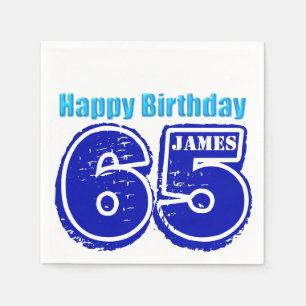 Happy 65th Birthday Personalized Paper Napkin