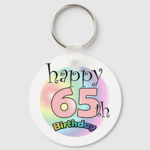 Happy 65th Birthday (roze) Keychain