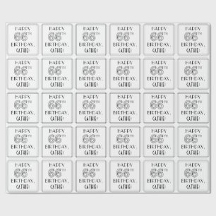 HAPPY 66TH BIRTHDAY; Art Deco Style; Custom Name Wrapping Paper