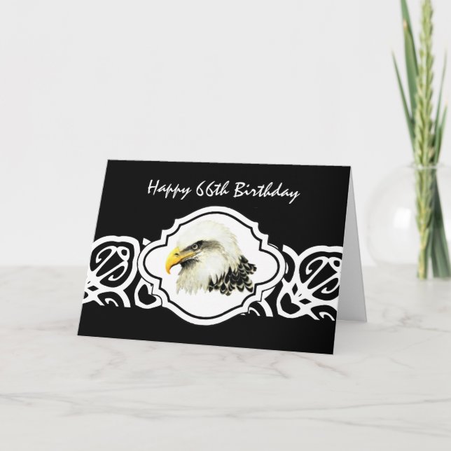 Happy 66th  Birthday Tough Old Bird  Bald Eagle Card (Front)