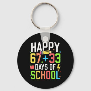 Happy 67 33 Days Of School 100th Day Of School Kid Keychain