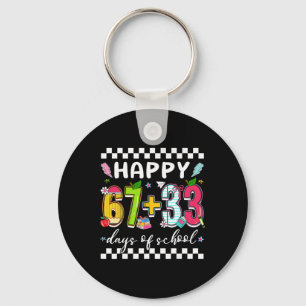 Happy 67 + 33 Days Of School Funny 67 Meme Girl Ki Keychain