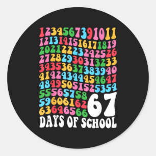 Happy 67 Days Of School 67th Day Smarter Six Seven Classic Round Sticker