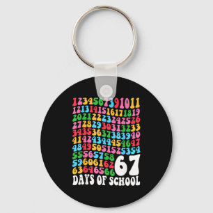 Happy 67 Days Of School 67th Day Smarter Six Seven Keychain