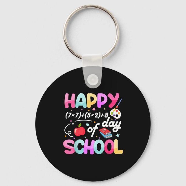 Happy 67 Days Of School 67th Day Smarter Six Seven Keychain (Front)