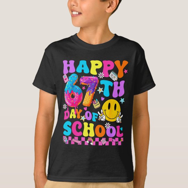Happy 67 Days Of School 67th Day Smarter Six Seven T-Shirt (Front)
