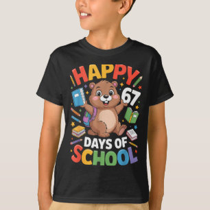 Happy 67 Days Of School Groundhog Day Teacher Kid  T-Shirt