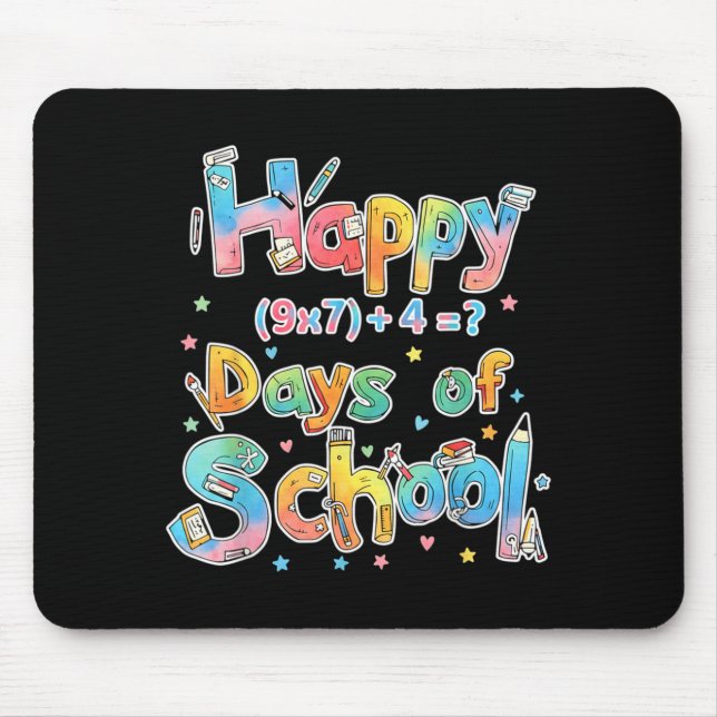 Happy 67 Days Of School Math Equation Teacher Six  Mouse Pad (Front)