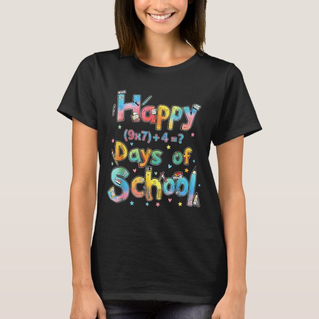 Happy 67 Days Of School Math Equation Teacher Six  T-Shirt (Front)