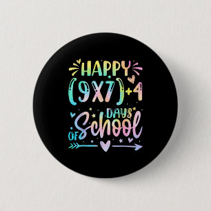 Happy 67 Days Of School Math Teacher Students Six 2 Inch Round Button