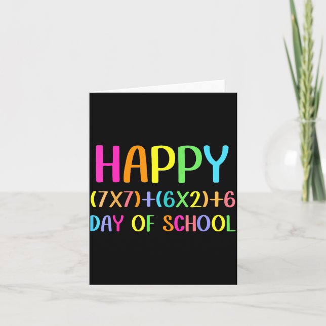 Happy 67 Days Of School Math Teacher Students Six  Card (Front)