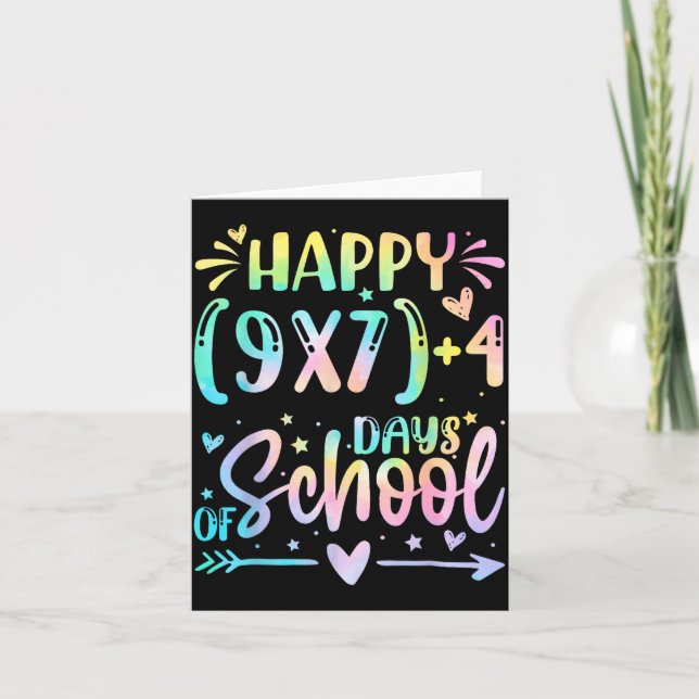 Happy 67 Days Of School Math Teacher Students Six  Card (Front)