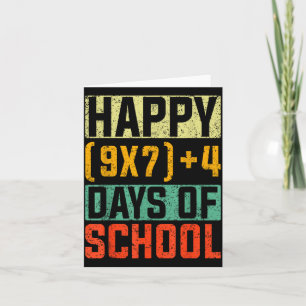Happy 67 Days Of School Math Teacher Students Six  Card