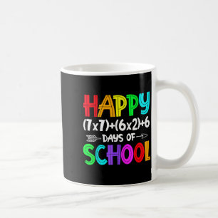 Happy 67 Days Of School Math Teacher Students Six Coffee Mug