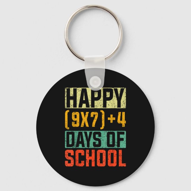 Happy 67 Days Of School Math Teacher Students Six  Keychain (Front)