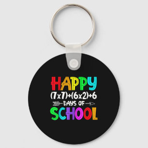 Happy 67 Days Of School Math Teacher Students Six Keychain
