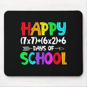 Happy 67 Days Of School Math Teacher Students Six Mouse Pad